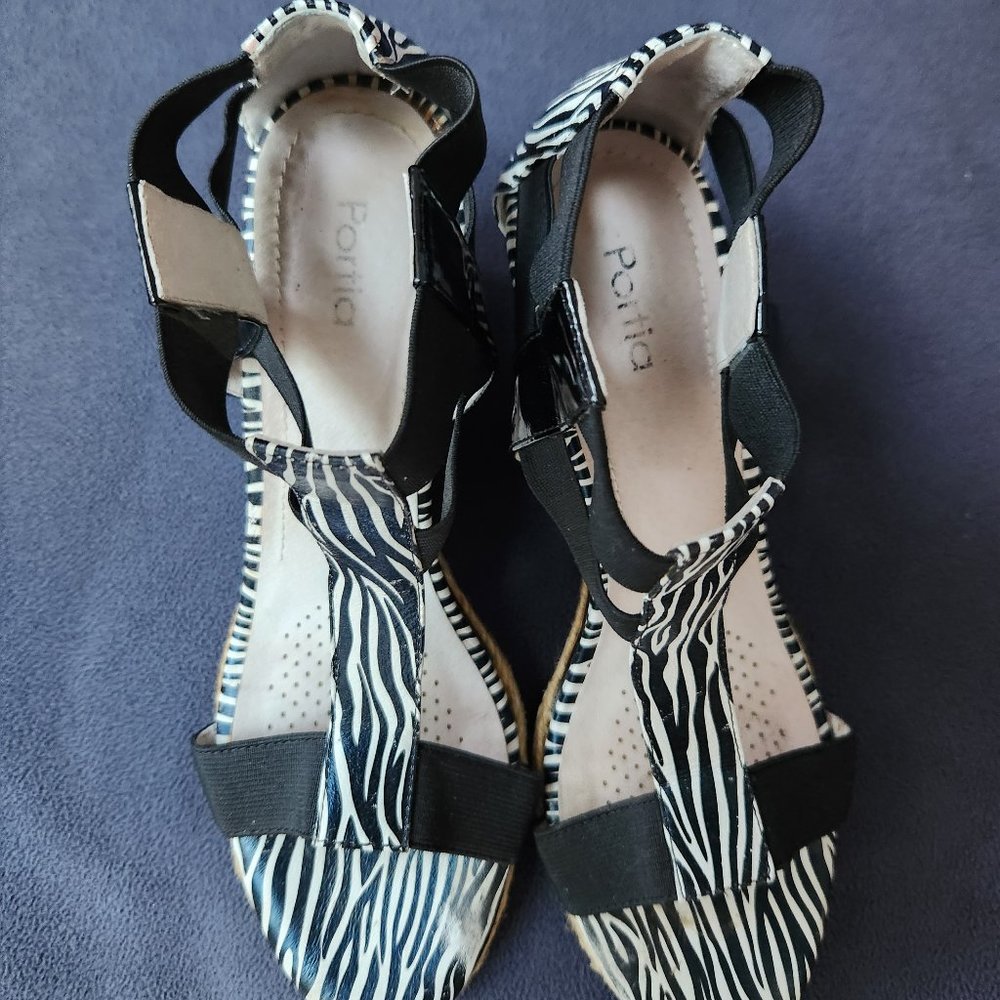Portia Mystique Black/White leather Shoe